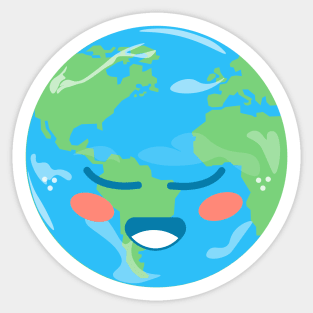 Kawaii Earth - Confident Earth Sticker